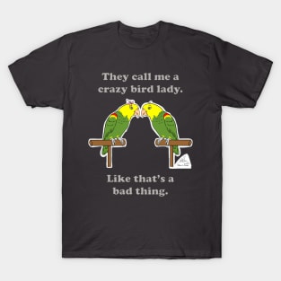 Crazy Bird Lady Double Yellow-headed Amazon T-Shirt